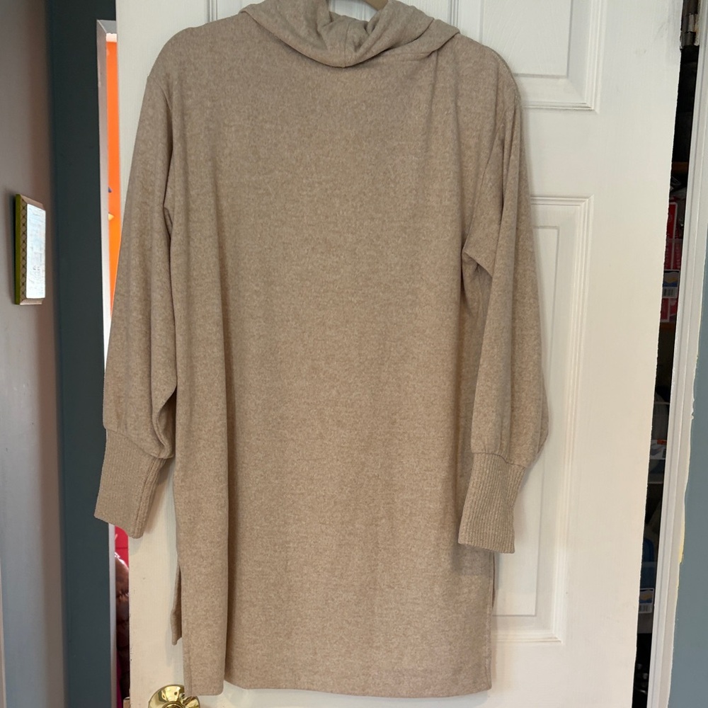 Anthropologie Taupe Cowl Neck Sweater - Picture 7 of 7